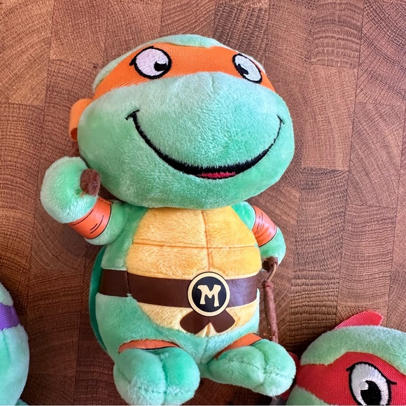 TY Teenage Mutant Ninja Turtle Plush Lot Of 3- Raphael Michelangelo Donatello - Picture 3 of 8